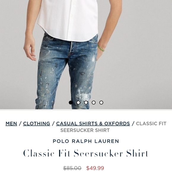 White Ralph Lauren Button Down Tshirt - Picture 2 of 5